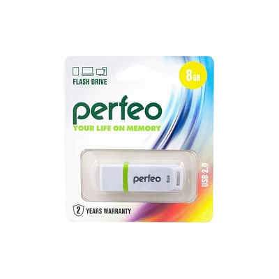 Флеш-диск Perfeo USB 8GB C11 White PF-C11W008