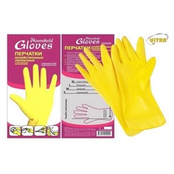 Перчатки латексные Household Gloves M желтые (1 пара) оптом