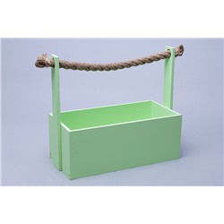Ящик деревянный с канатом №5 25х12,5х10 h23см зеленый