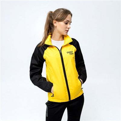 Ветровка ONLYTOP унисекс с сумкой black/yellow, р. 42