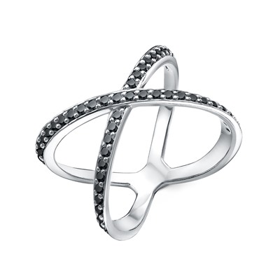 Кольцо с фианитом родированное серебро 925*