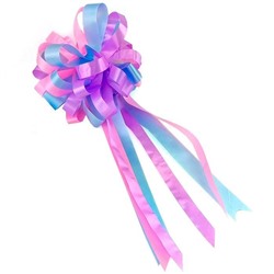 Бант-шар Пастель "Комбо" Нежно-розовый с голубым и сиреневым 7 см /d-24,5 см