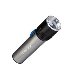 Фонарь аккумуляторный КОСМОС, ручной LED 3Вт линза зум АКБ, Li-ion 18650 1.2А.ч, USB-шнур анодир. алюм.