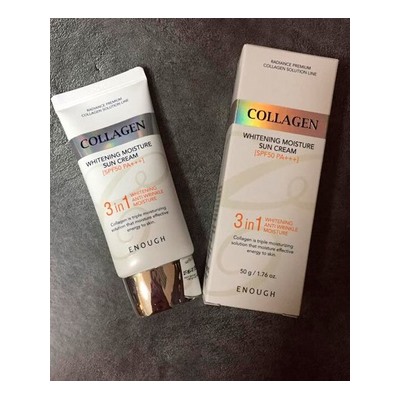 Отбеливающий солнцезащитный крем с коллагеном Enough Whitening Collagen Moisture Sun Cream SPF50 PA+++, 50г