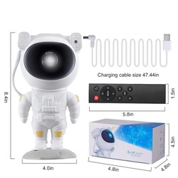 Детский ночник проектор галактика  "Астронавт " с пультом, на подставке