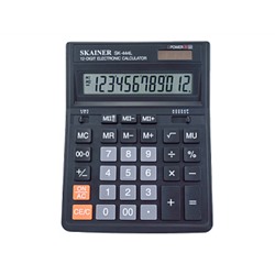 Калькулятор Skainer SK-444L боль. наст. (пл., 12 разрд., 2 пит., 2 пам., чер. 157 x 200 x 32 мм)