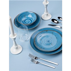 Набор посуды фарфоровый O.M.S. 24 предмета (6 перс.) 11111-BLUE