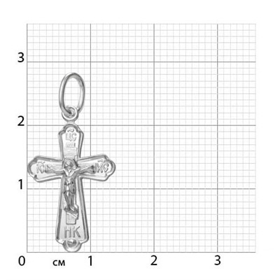 крест из серебра штампованный белый