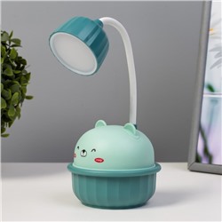 Настольная лампа "Мишка" LED 3Вт USB голубой 8,6х8,6х20,5 см RISALUX