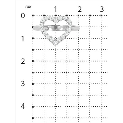 Кольцо из серебра с фианитами родированное 925 пробы 11907р-200
