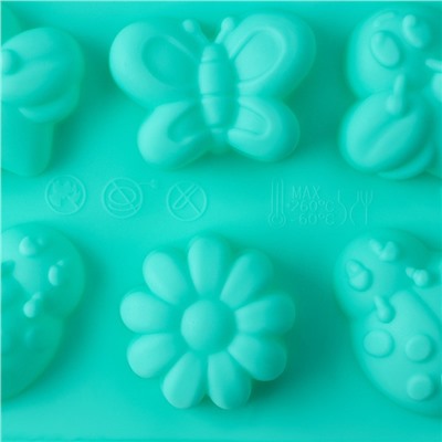 Форма для выпечки Доляна «Пыльца», силикон, 29×17 см, 15 ячеек (4,8×4 см), цвет МИКС