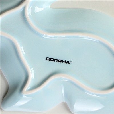Блюдо керамическое сервировочное Доляна «Милашки. Зайка», 17,8×12,7×1,5 см, цвет голубой