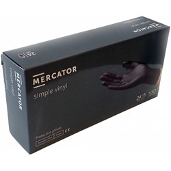 Перчатки Mercator Medical Черные M 50 пар/уп.(4 гр.) винил