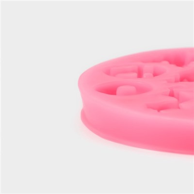 Силиконовый молд Доляна «Новый год», 9,5×9,5×1 см, цвет розовый