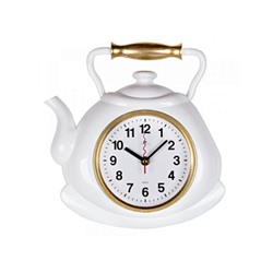 Часы настенные чайник 27х28,5 см, корпус белый с золотом "Классика" "Рубин" 3129-002 (10)
