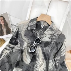 Рубашка женская, арт КЖ260, цвет:живопись серый
