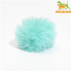 Игрушка для кошек "Меховой шарик", искусственный мех, 5 см, мятная
