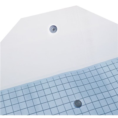 Набор папок-конвертов на кнопке А4, 180 мкр, 12 штук, клетка тонированная синяя