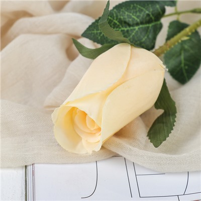 Цветы искусственные "Роза Карина" 4х46 см, кремовый
