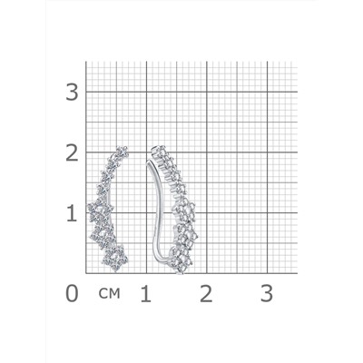 Зажимы с фианитом родированные серебро 925*