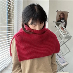 Вязаный шарф-манишка, арт КЖ205, цвет: красный