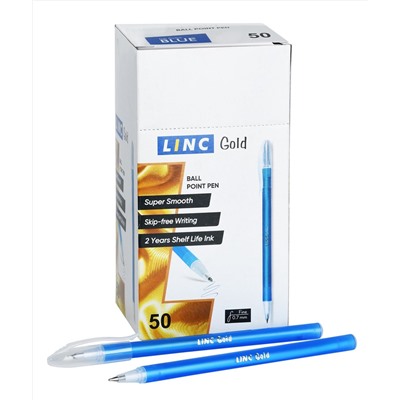 Ручка шариковая 0,7 мм синяя, цвет корпуса ассорти LINC Gold