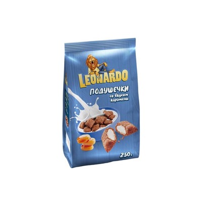 «Leonardo», готовый завтрак «Подушечки со вкусом карамели», 250 г