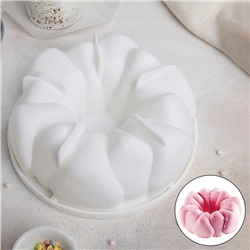Форма силиконовая для муссовых десертов и выпечки Доляна «Гранатовый браслет», 19,5×19,5×6,9 см, цвет белый