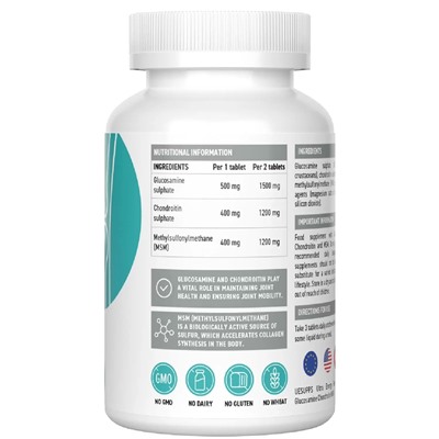 Комплекс "Глюкозамин + хондроитин + МСМ" для суставов и связок, 90 таблеток