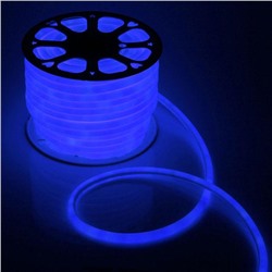 Гибкий неон Luazon Lighting 16 мм круглый, IP65, 50 м, SMD2835, 120 LED/м, 220 В, свечение синее