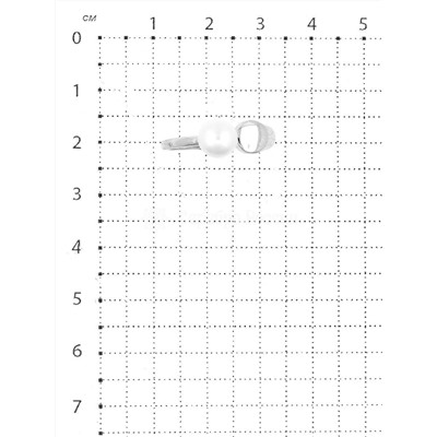 Кольцо из серебра с культ.жемчугом родированное 925 пробы к1608р1005