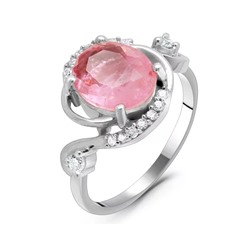 Кольцо, турмалин розовый выращ., Сабина