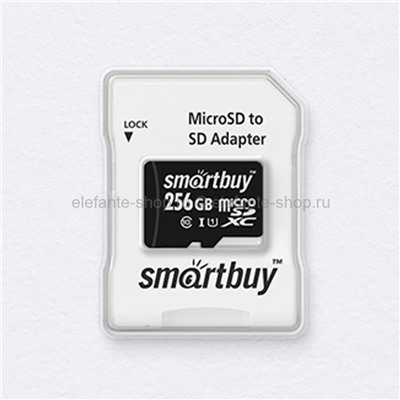 Карта памяти MicroSDXC 256GB Smart Buy Class 10 UHS-I + SD адаптер (UM)