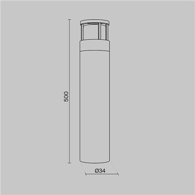 Светильник ландшафтный Outdoor O011FL-L6B, 6Вт, 10,8х10,8х50 см, LED, 400Лм, 3000К, цвет чёрный