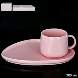 Чайный набор 2 предмета 300 мл / YR-1747 /уп 2/24/ розовый