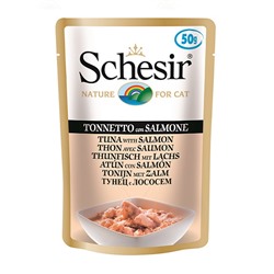 Schesir консервы для кошек тунец с лососем, пауч 50г