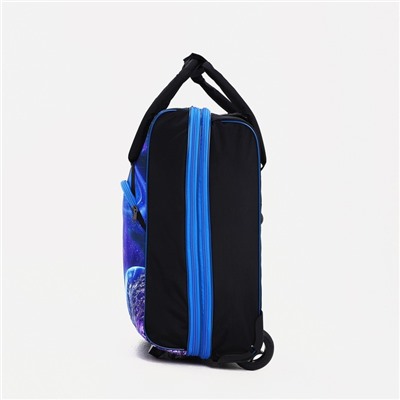 Чемодан малый с сумкой, 20", на молнии, с расширением, цвет синий