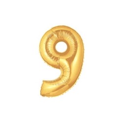 Шар Цифра "9" золото / Nine Gold (в упаковке)