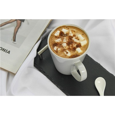 Кружка керамическая Доляна Coffee break, 370 мл, цвет белый