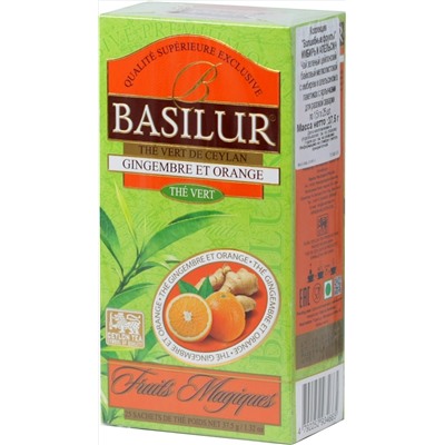 BASILUR. Волшебные фрукты. Имбирь и апельсин карт.пачка, 25 пак.