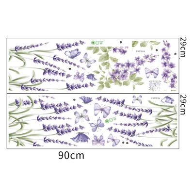 Наклейка интерьерная " Горная лаванда с бабочками" (2706)
