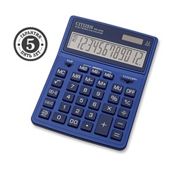 Калькулятор настольный Citizen "SDC-444XRNVE", 12-разрядный, 155 х 204 х 33 мм, двойное питание, темно-синий