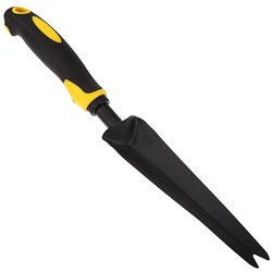 "Иволга" Корнеудалитель 35х5х3,5см, сталь А3, окрашенная, цвет - черный матовый, эргономичная прорезиненная ручка с отверстием для подвешивания, цвет - черно-желтый (Китай)