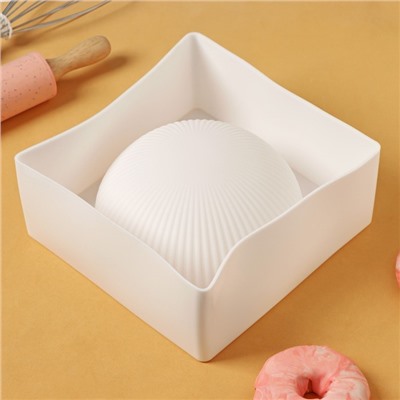 Форма для муссовых десертов и выпечки KONFINETTA «Полусфера», силикон, 19,4×8 см, d=16 см. цвет белый
