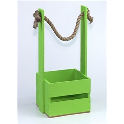 Ящик реечный с веревочной ручкой 13х12хH12 30см светло-зеленый