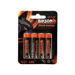 Батарейка BIKSON Black Energy LR6-4BL,1,5V, АА, 4шт, блистер, арт.BN0540-LR6-4BL (цена за 1 шт.)
