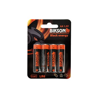 Батарейка BIKSON Black Energy LR6-4BL,1,5V, АА, 4шт, блистер, арт.BN0540-LR6-4BL (цена за 1 шт.)
