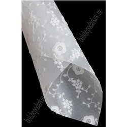 Пленка ПВХ с вышивкой "Цветочки" А4 (5 листов) SF-6056, белый №7