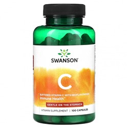 Swanson, Буферизованный витамин C с биофлавоноидами, 100 капсул