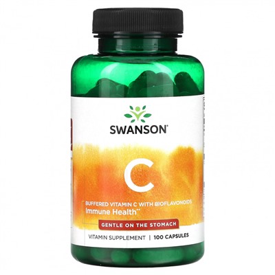 Swanson, Буферизованный витамин C с биофлавоноидами, 100 капсул